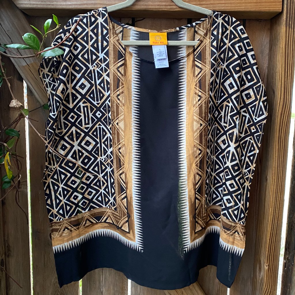 Ruby Rd Aztec Patterned Block Top